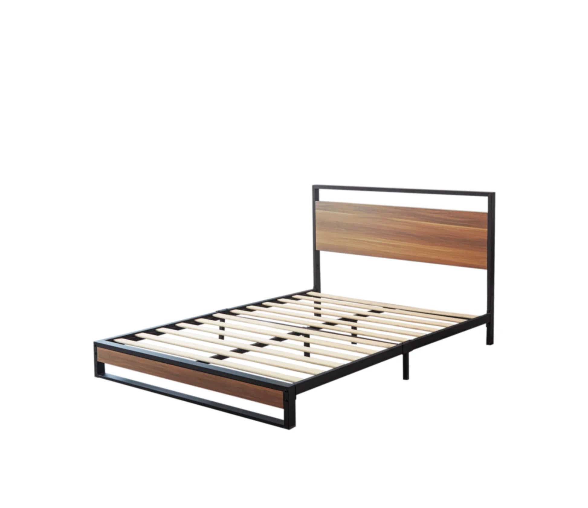 lit en bois et métal